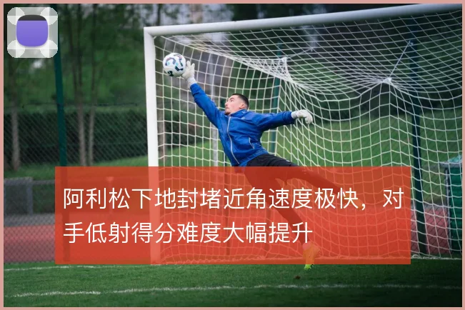 阿利松下地封堵近角速度极快,对手低射得分难度大幅提升